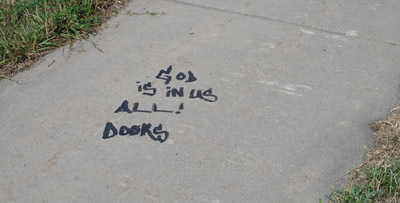 Sidewalk graffiti