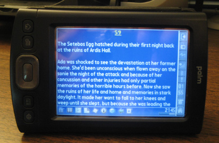 Palm T|X with eReader, horizontal orientation