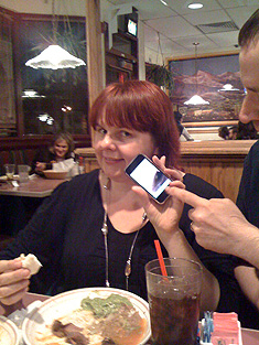 Fahey with Fahey's iPhone