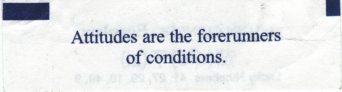 Attitudes are the forerunners of conditions